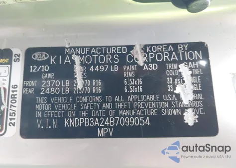 2011 Kia Sportage Lx from USA, damaged, VIN KNDPB3A24B7099054